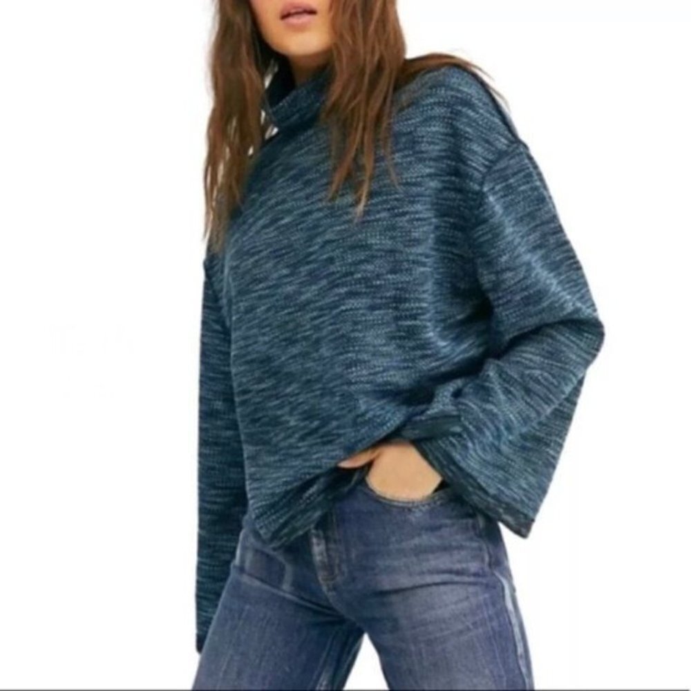 Free People Sunny Days Top Relaxed Top Overboard Blue Size XS
